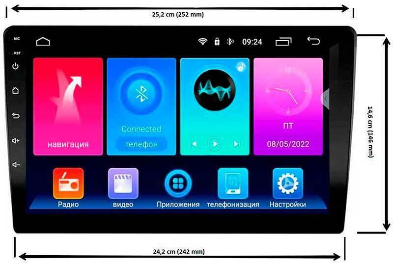 1 din 2+32 Android 10.1 дюймов,GPS,Bluetooth,Wi-Fi,FM-радио